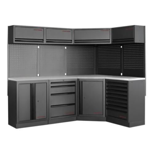 Kraftwerk Tools 3964N-BLK-IX MOBILIO BLK Mobili da officina a 4 elementi, Inox