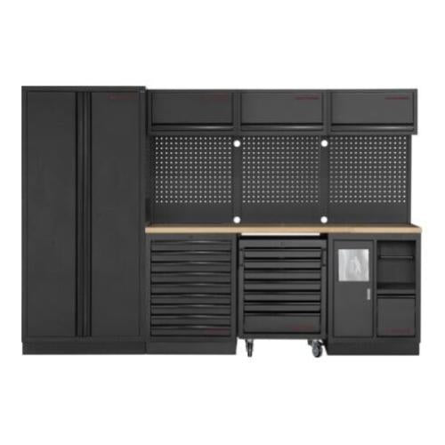 Kraftwerk Tools 3964D-BLK Parete d'officina MOBILIO BLK a 4 elementi Faggio