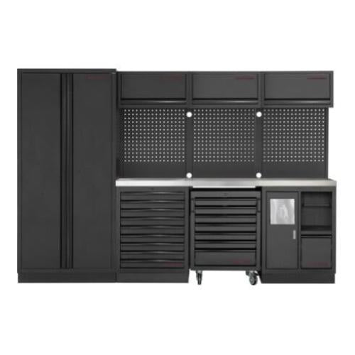 Kraftwerk Tools 3964D-BLK-IX Parete d'officina MOBILIO BLK a 4 elementi Inox.