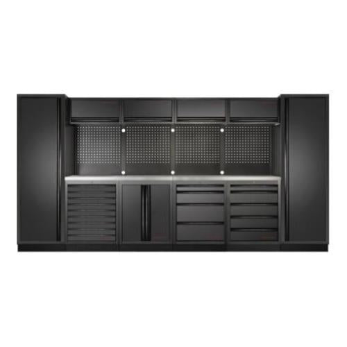Kraftwerk Tools 3964F-BLK-IX MOBILIO BLK Mobili da officina a 6 elementi, Inox
