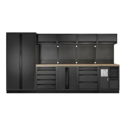Kraftwerk Tools 3964H-BLK MOBILIO BLK Mobili da officina a 5 elementi, Faggio