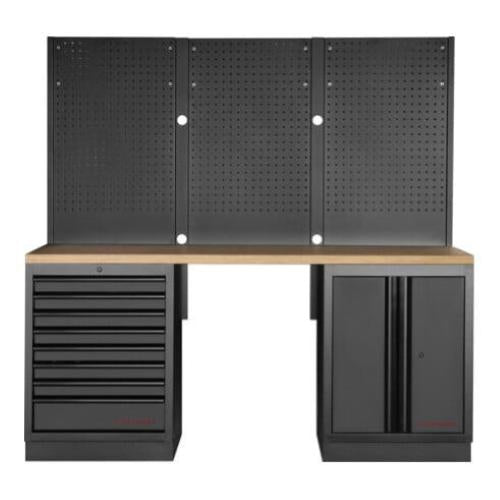 Kraftwerk Tools 3964K-BLK-003 MOBILIO BLK Mobili da officina a 2 elementi, Faggio