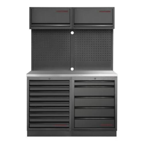 Kraftwerk Tools 3964K-BLK-009-IX MOBILIO BLK Mobili da officina a 2 elementi, Inox