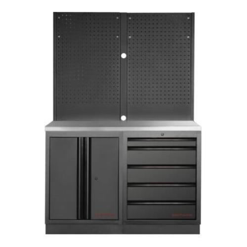 Kraftwerk Tools 3964K-BLK-019-IX MOBILIO BLK Mobili da officina a 2 elementi, Inox