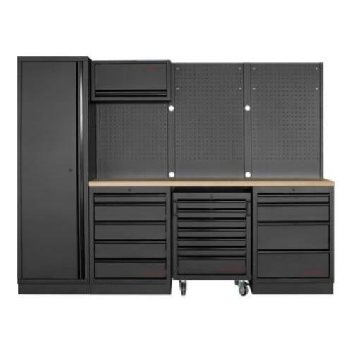 Kraftwerk Tools 3964K-BLK-016 MOBILIO BLK Mobili da officina a 4 elementi, Faggio