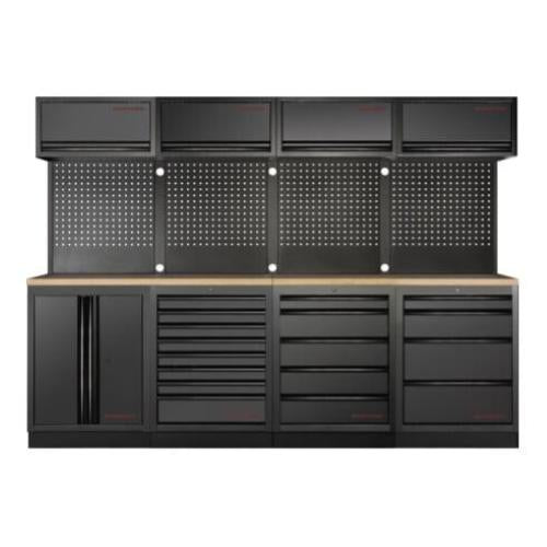 Kraftwerk Tools 3964K-BLK-020 MOBILIO BLK Mobili da officina a 4 elementi, Faggio