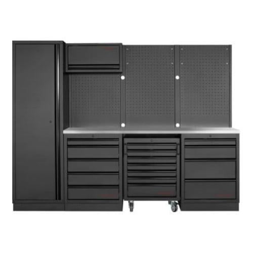 Kraftwerk Tools 3964K-BLK-016-IX MOBILIO BLK Mobili da officina a 4 elementi, Inox