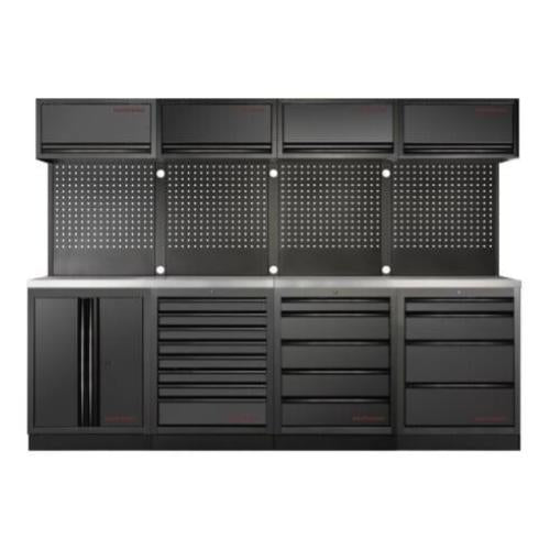Kraftwerk Tools 3964K-BLK-020-IX MOBILIO BLK Mobili da officina a 4 elementi, Inox