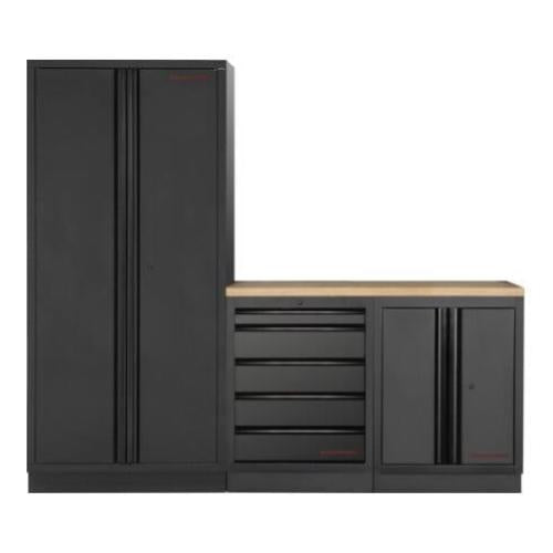 Kraftwerk Tools 3964K-BLK-012 MOBILIO BLK Mobili da officina a 3 elementi, Faggio