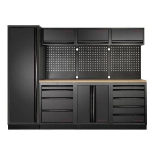 Kraftwerk Tools 3964B-BLK-EX MOBILIO-EX BLK Mobili da officina a 4 elementi, Faggio
