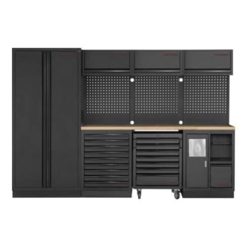 Kraftwerk Tools 3964D-BLK-EX MOBILIO-EX BLK Mobili da officina a 4 elementi, Faggio