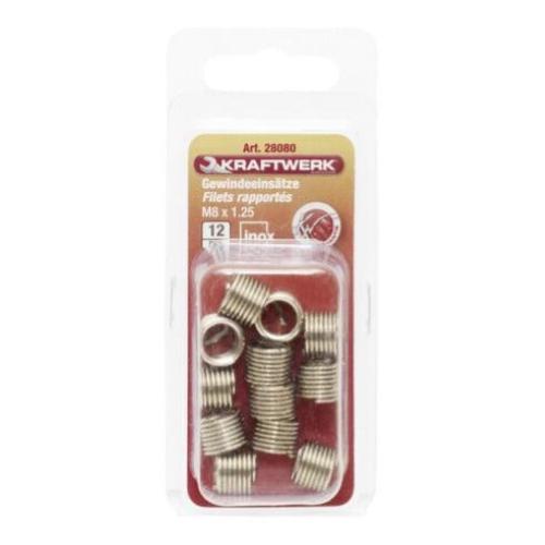 Kraftwerk Tools 28080 Filetti riportatti M8x1.25 mm (12 pz.)
