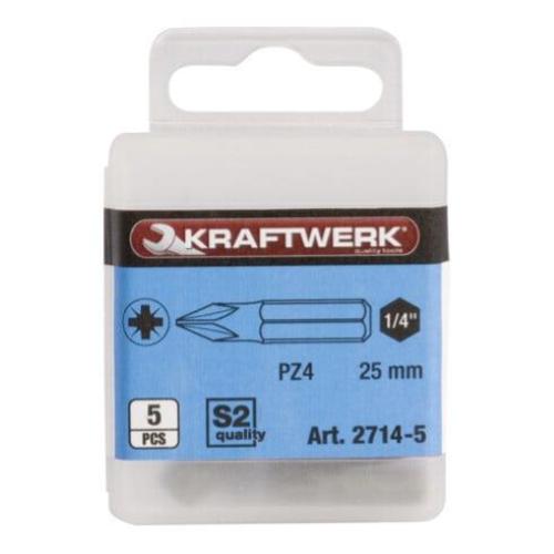 Kraftwerk Tools 2714-5 1/4'' Inserto Pozidriv 25 mm Nr. 4, 5 pz.