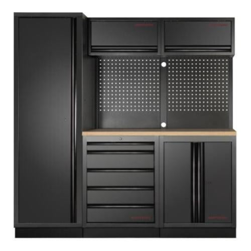 Kraftwerk Tools 3964A-BLK-EX MOBILIO-EX BLK Mobili da officina a 3 elementi, Faggio