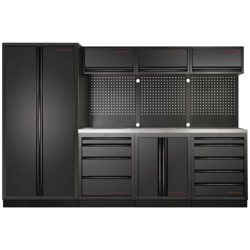 Kraftwerk Tools 3964G-BLK-IX MOBILIO BLK Mobili da officina a 4 elementi, Inox