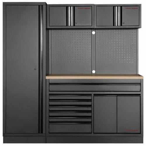 Kraftwerk Tools 3964K-BLK-021 MOBILIO BLK Mobili da officina a 2 elementi, Faggio