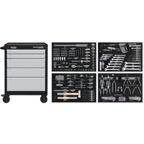 Kraftwerk Tools 102.105.203 LT LINE Carrello da officina LT700, 5 cassetti, 337-pzi.