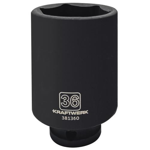 Kraftwerk Tools 381360 Chiave a bussola a percussione lungo, 1/2", 36 mm