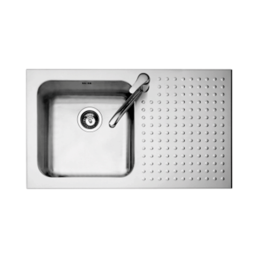 Barazza 1IS9060/1D Lavello Select a una vasca con gocciolatoio dx, inox satinato da 86x50 cm