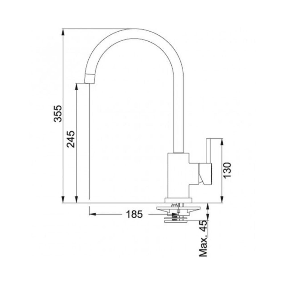 Franke Matrix Cromato - Miscelatore, Canna Girevole, FUN 115.0029.625